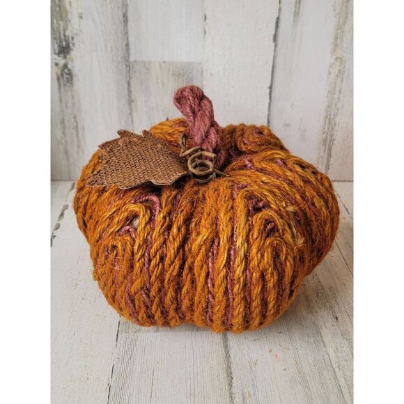 Fall pumpkin yarn country Harvest Halloween home prop decor - Picture 1 of 8